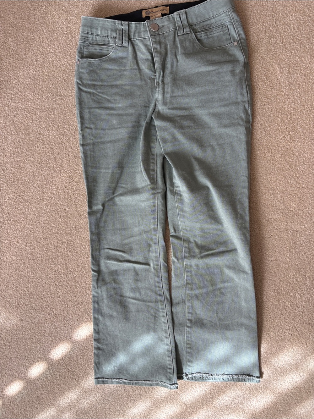 Democracy Women's Sage Green Straight-Leg Chinos
